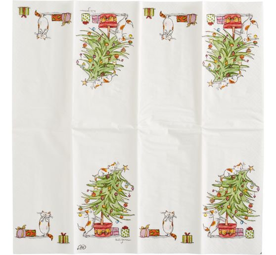 Papieren zakdoek "Cats in the Tree"
