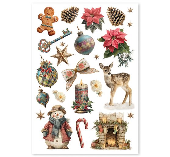 Ciao Bella motief strozijde assortiment "Merry & Bright", set van 4