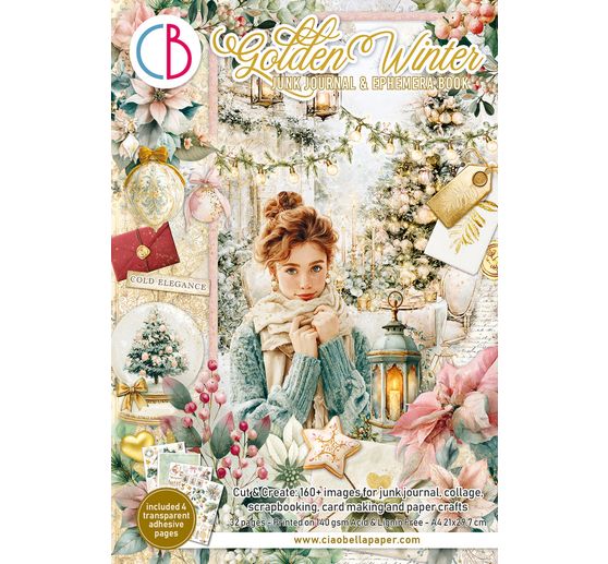 Ciao Bella Junk Journal & Ephemera Book "Golden Winter"