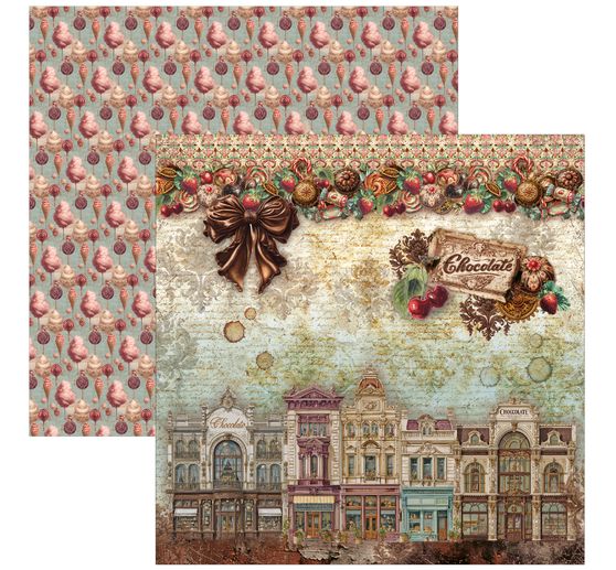 Ciao Bella scrapbook paper "The Chocolate Factory"