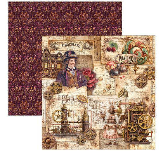 Ciao Bella scrapbook paper "The Chocolate Factory"