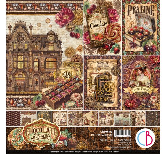 Ciao Bella scrapbook paper "The Chocolate Factory"