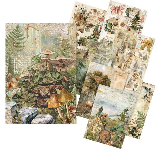Ciao Bella motief strozijde assortiment "The Nature Journal", set van 8
