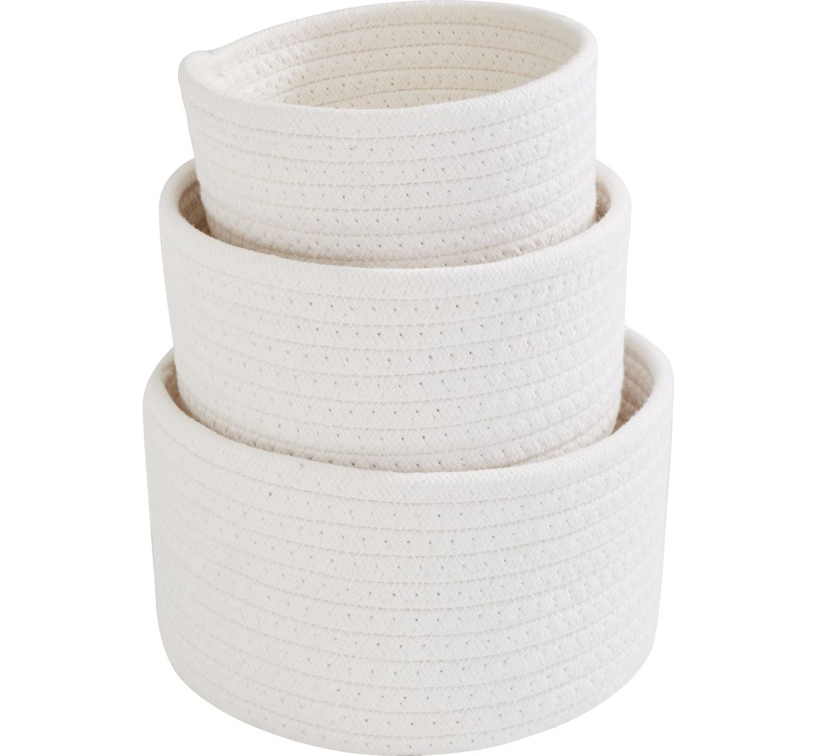 VBS Witte geweven mand, set van 3