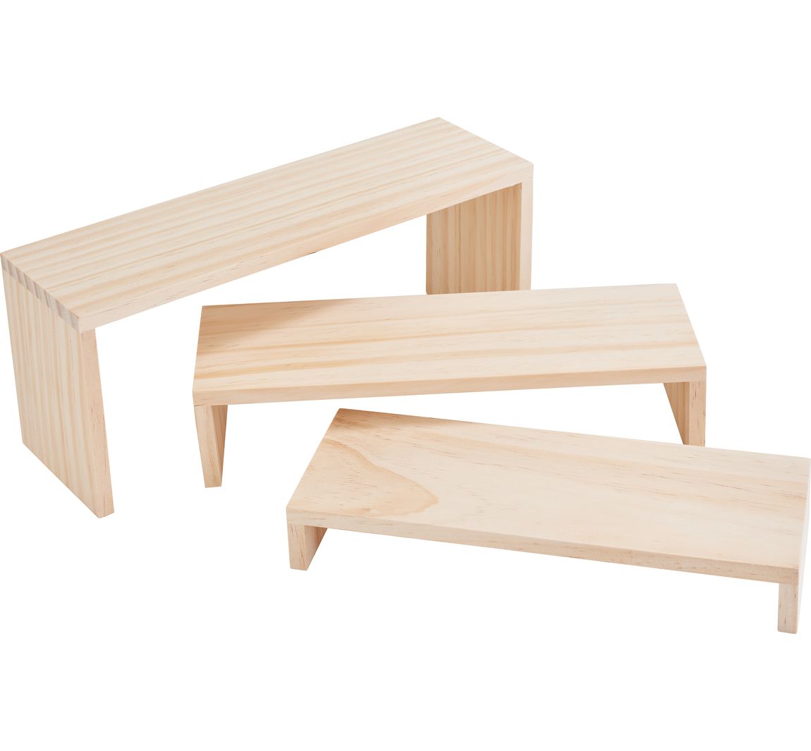 VBS Houten plank "Trapvorm", set van 3