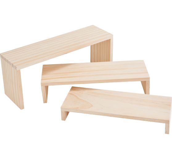 VBS Houten plank&nbsp;"Trapvorm", set van 3