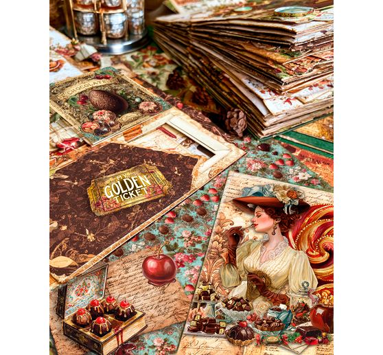 Ciao Bella scrapbook paper "The Chocolate Factory"