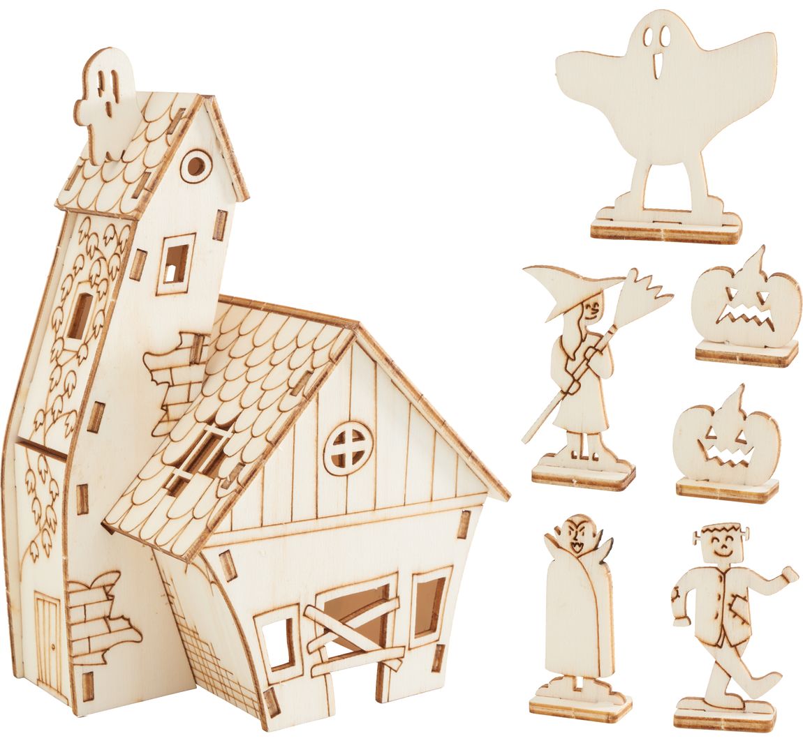 Houten bouwpakket "Halloweenhuis"