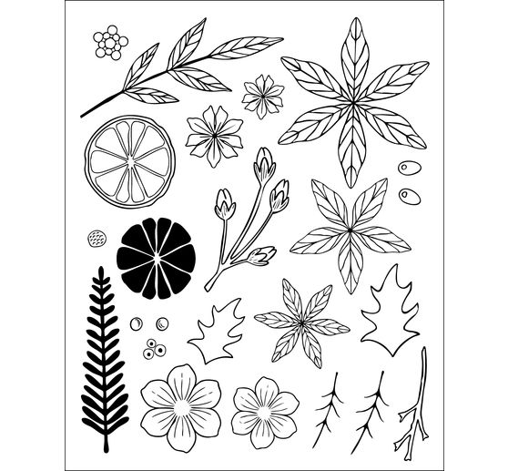 Sizzix Framelits Ponssjabloon en Clear Stamps "Winter Florals by Vicki Boutin"