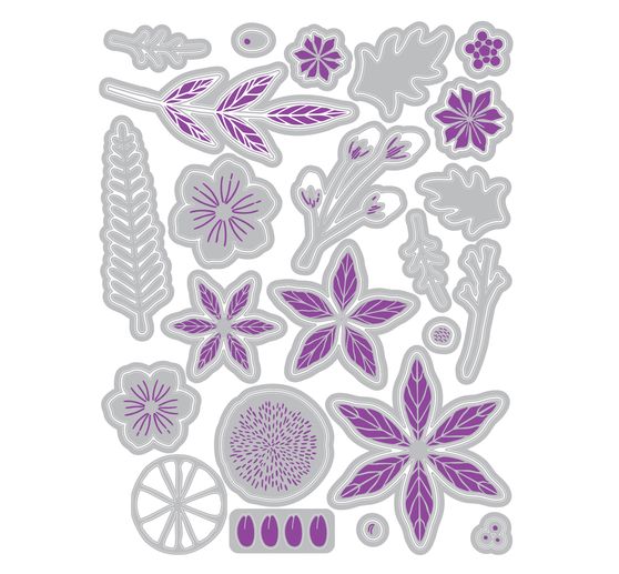 Sizzix Framelits Ponssjabloon en Clear Stamps "Winter Florals by Vicki Boutin"