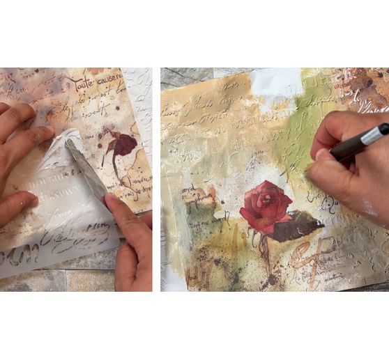 Stamperia Sjabloon "Flowers and Poems - Latin Inspirations", 20 x 25 cm