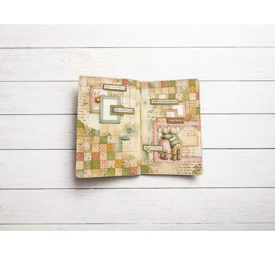 Stamperia Motief strozijde backgrounds "Cozy Family", DIN A6, set van 8