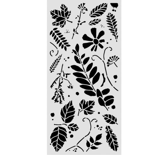 Stamperia Sjabloon "Flowers and Poems - Mixed Leaves", 12 x 25 cm