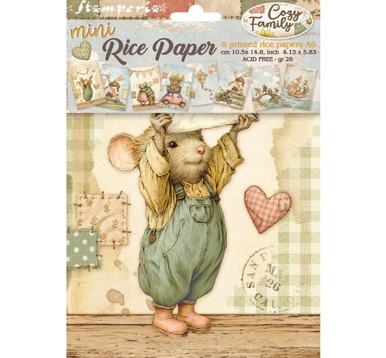 Stamperia Motief strozijde assortiment "Cozy Family", DIN A6, set van 8