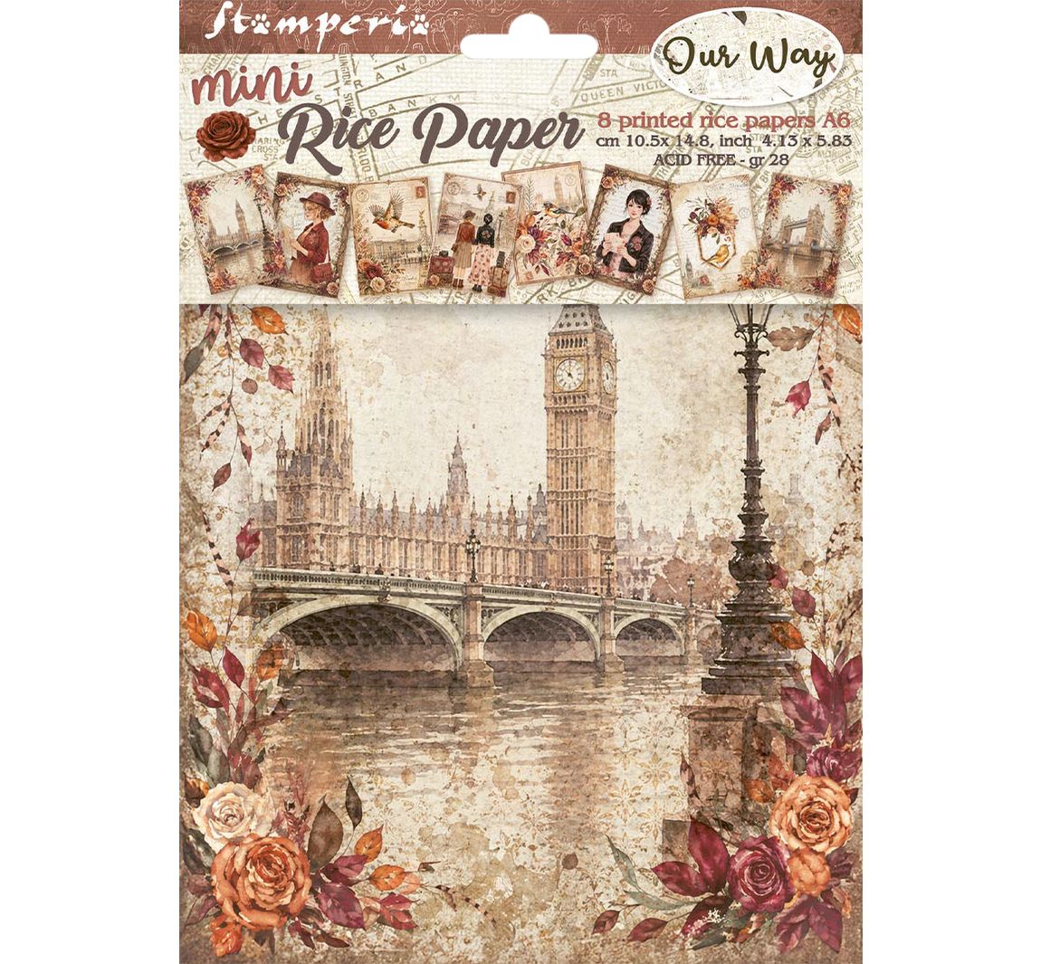 Stamperia Motief strozijde assortiment "Our Way", DIN A6, set van 8