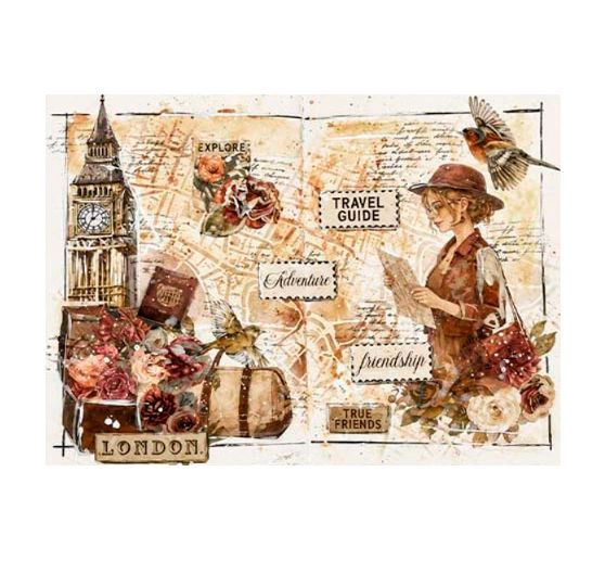Stamperia Sjabloon "Our Way - Street Map", 20 x 25 cm