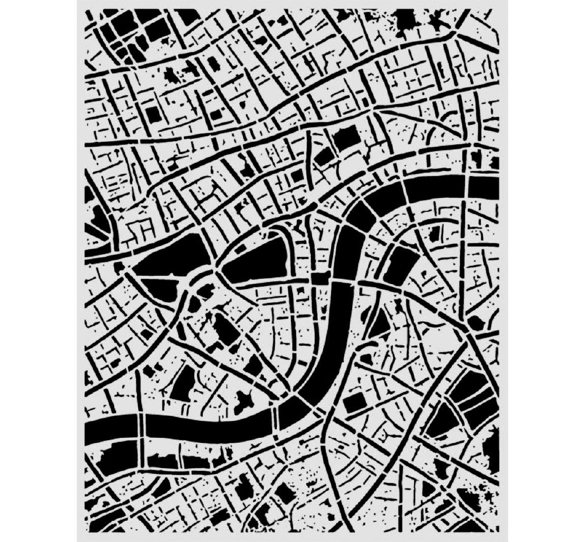 Stamperia Sjabloon "Our Way - Street Map", 20 x 25 cm