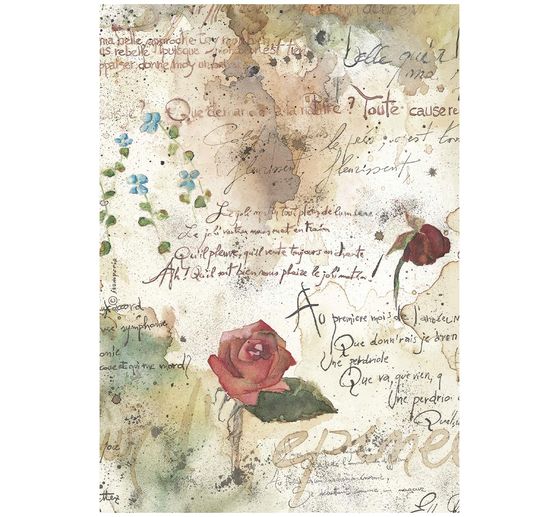 Stamperia Motif straw silk assortment "Flowers and Poems", DIN A4, set of 6