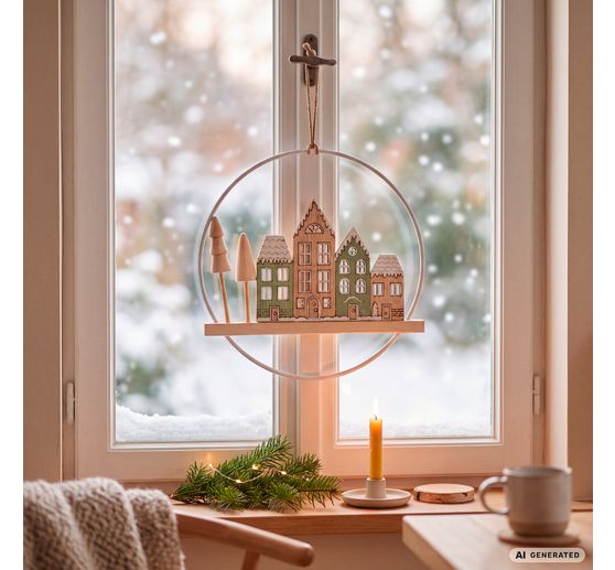 VBS Hangdecoratie "Winterse huizensc&egrave;ne"