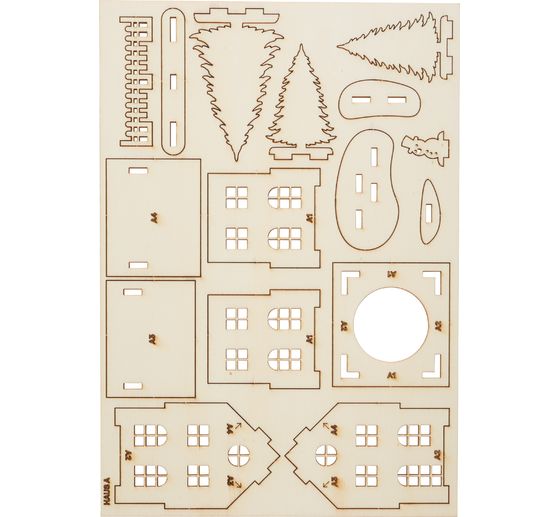 Houten bouwpakket "Winterdorp"