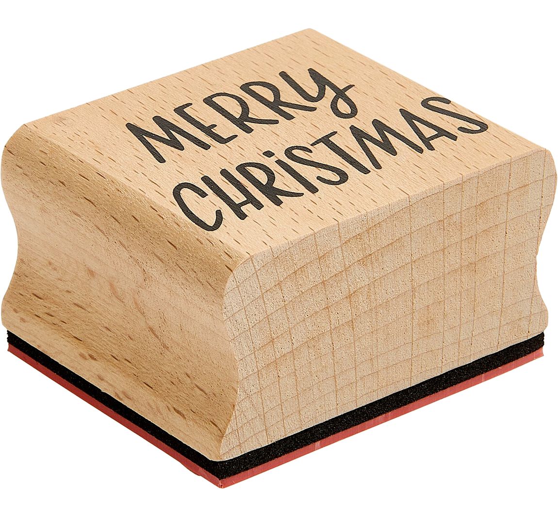 Houten stempel "Merry Christmas"