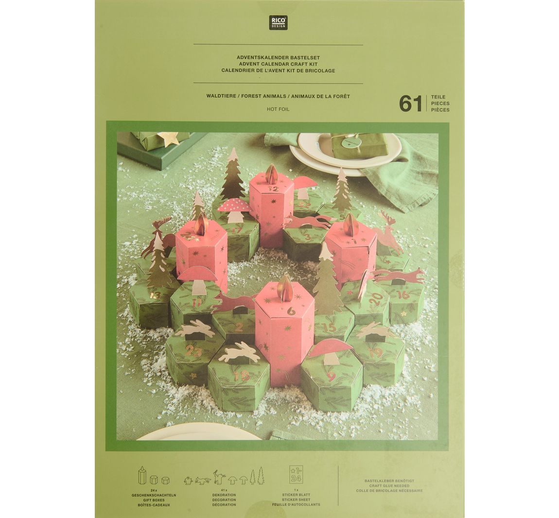Adventskalender knutselset "Bosdieren"