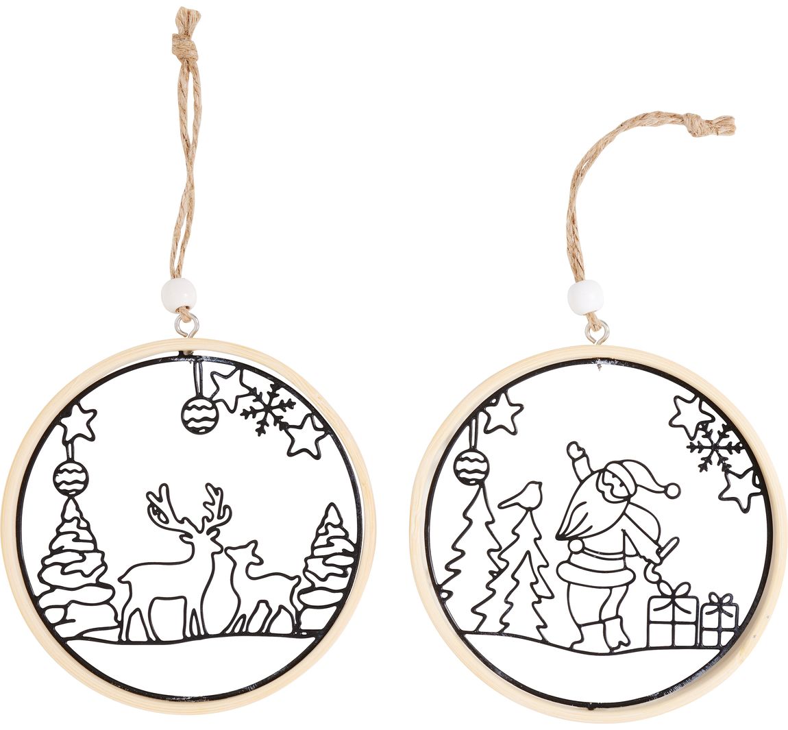 VBS Decoratiering met metalen motief "Kerstman & herten"