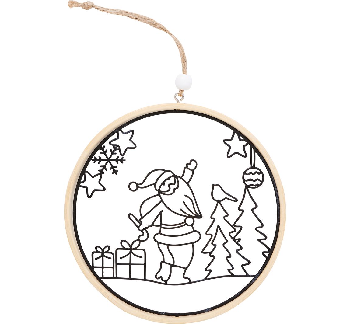 VBS Decoratiering met metalen motief "Kerstman"