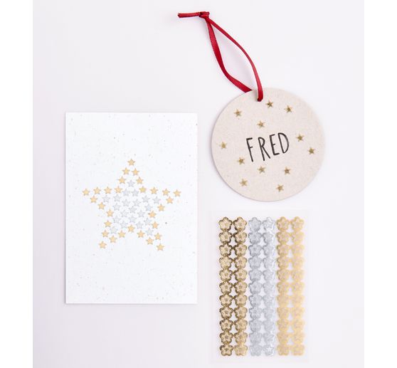 Mini foil stickers stars, Gold & Silver