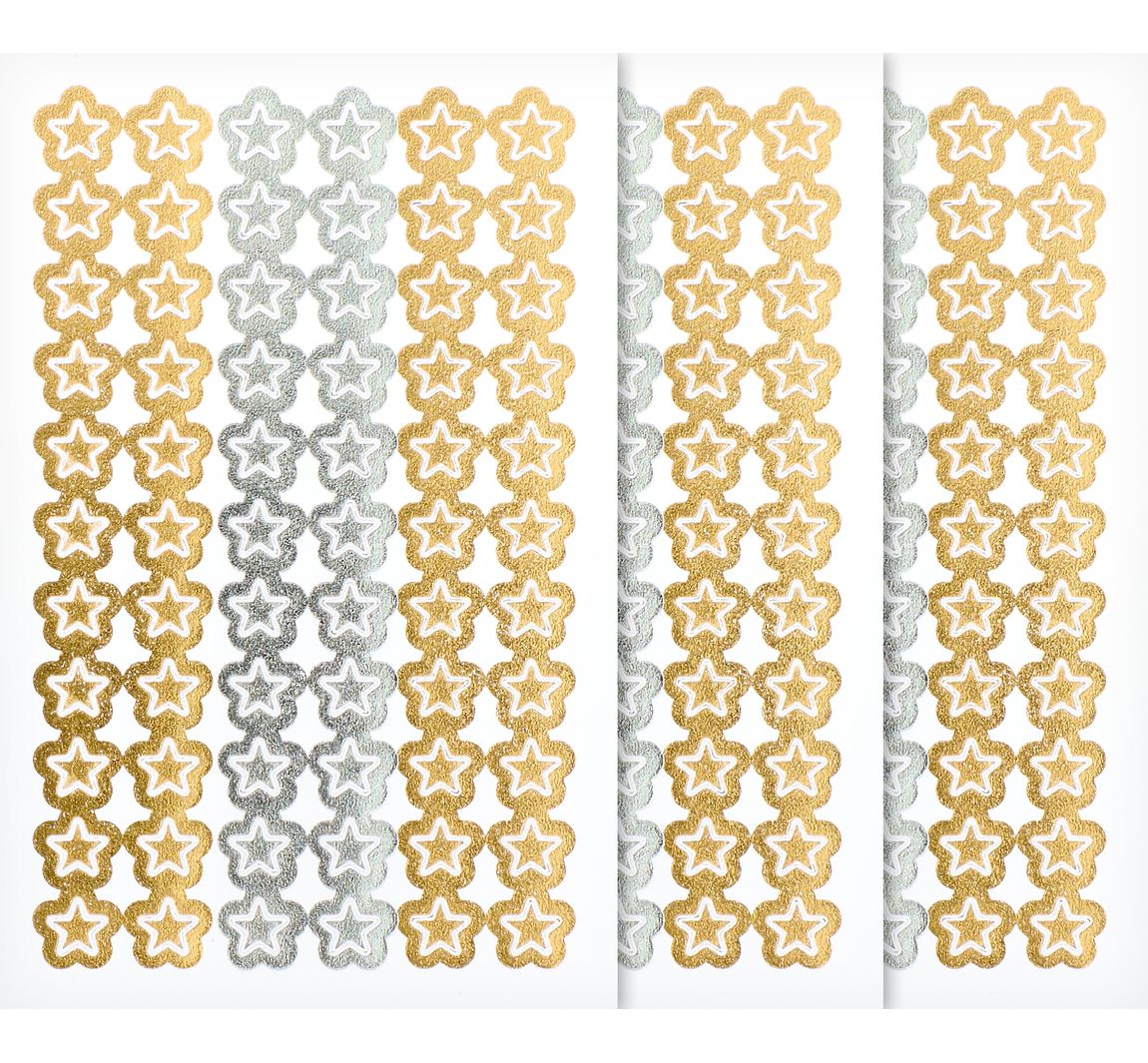 Mini foliestickers sterren, Goud & Zilver