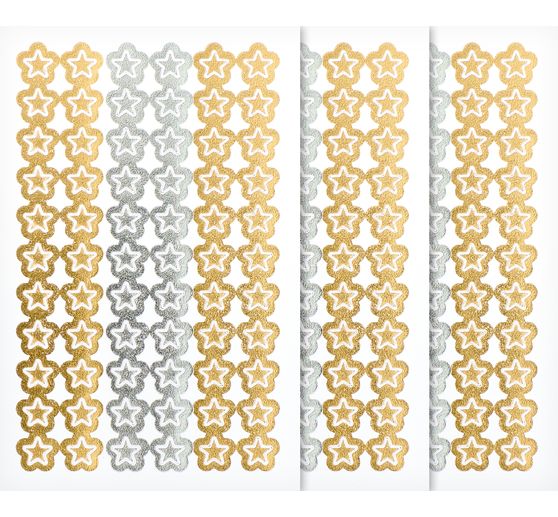 Mini foil stickers stars, Gold & Silver