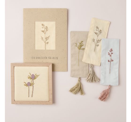 Borduurpakket "Bloemen en grassen", voorgetekend
