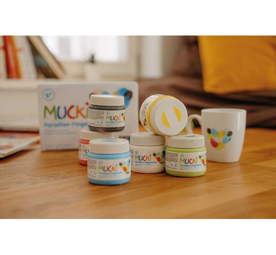 MUCKI porcelain finger paint, 6 x 150 ml