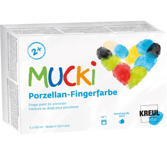 MUCKI porcelain finger paint, 6 x 150 ml