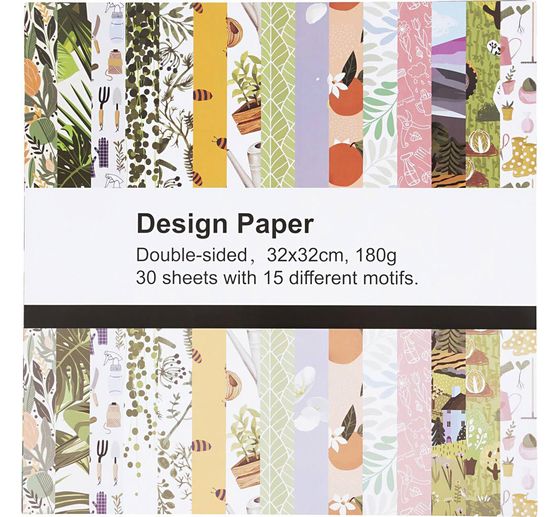 Design paper block "Summer", 32 x 32 cm, 30 sheets