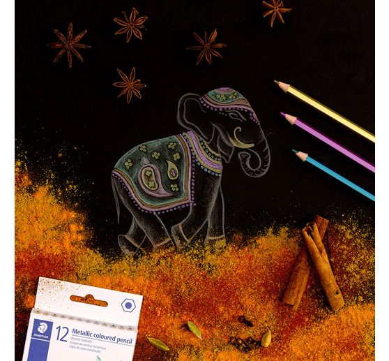 STAEDTLER Kleurpotloden "Metallic", 12 kleuren