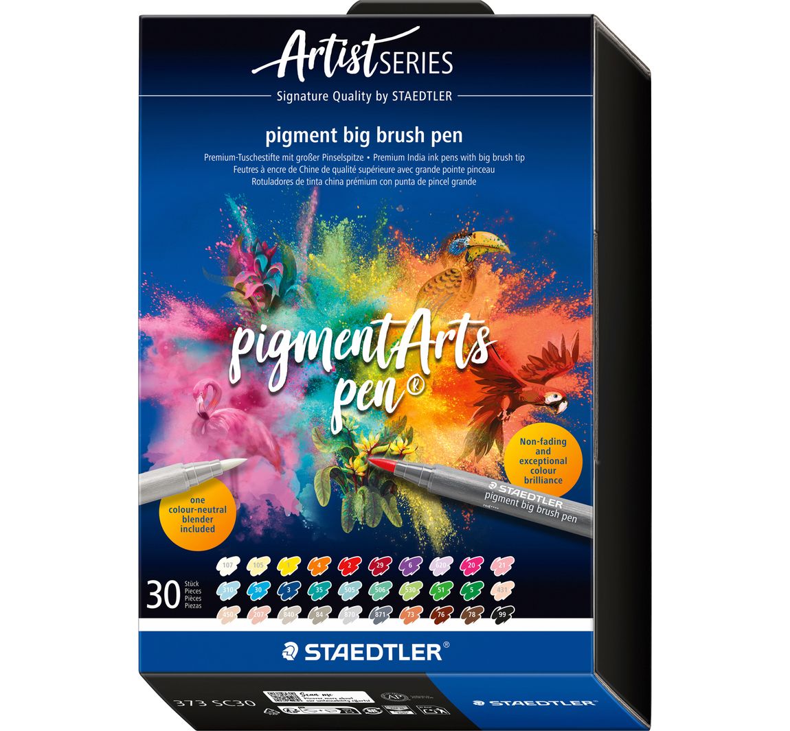 STAEDTLER Artist Series Big Brush brushpennen - 30 kleuren met blender