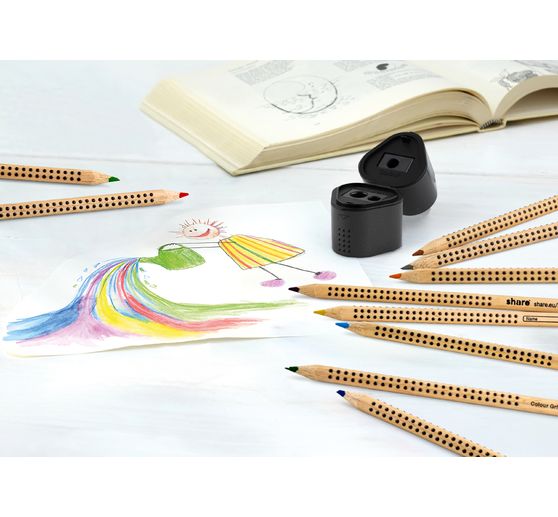 share Coloured pencil, water-soluble, 12 colours