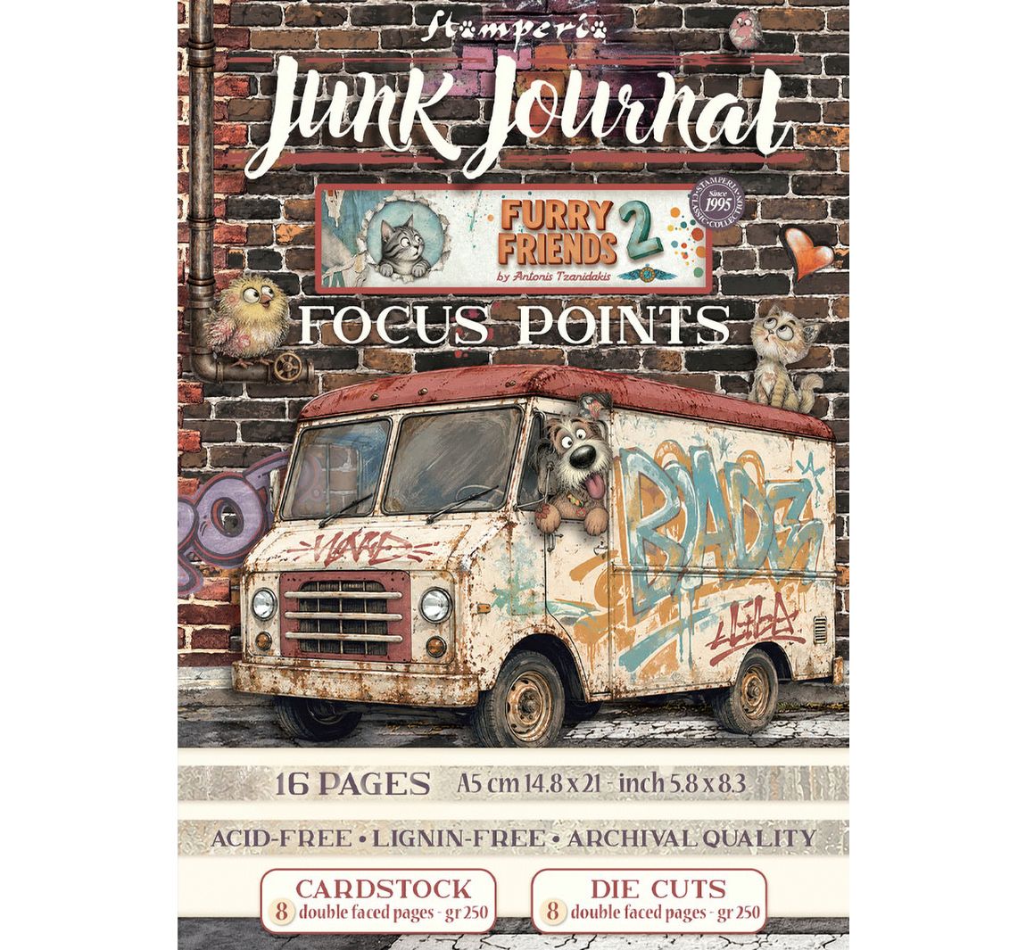 Stamperia A5 Junk Journal Focus Points "Furry Friends 2"