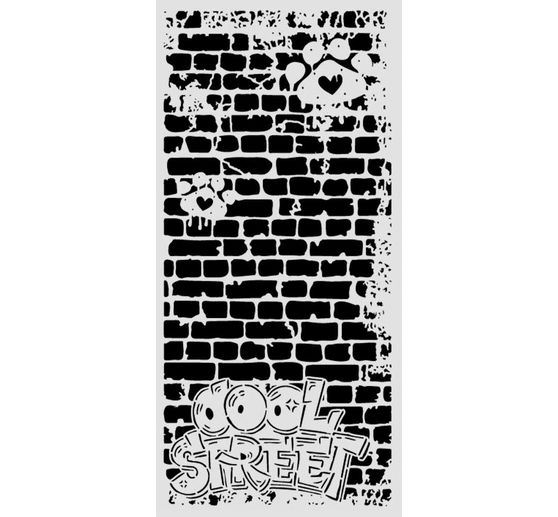 Stamperia Stencil "Furry Friends 2 - Cool Street Bricks", 12 x 25 cm