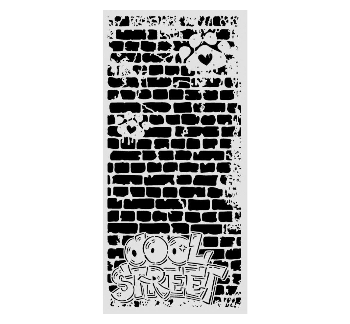 Stamperia Sjabloon "Furry Friends 2 - Cool Street Bricks", 12 x 25 cm