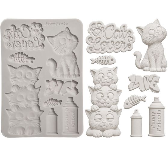 Stamperia Silicone mould A5 "Furry Friends 2 - Cats"