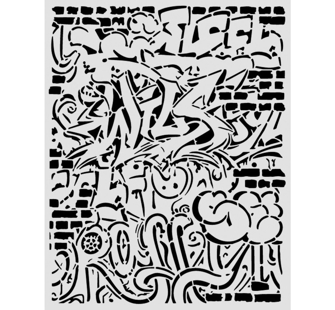 Stamperia Sjabloon "Furry Friends 2 - Graffiti", 20 x 25 cm