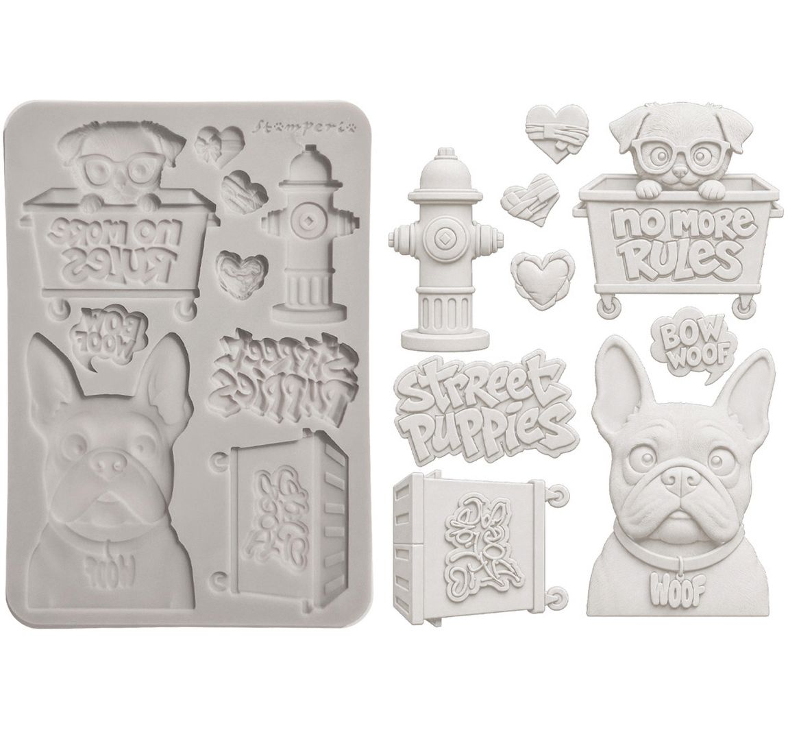 Stamperia Silicon vorm A5 "Furry Friends 2 - Dogs"