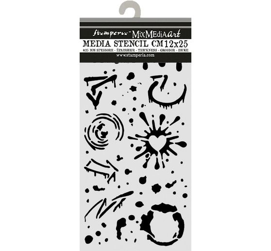 Stamperia Stencil "Furry Friends 2 - Ink Splatters", 12 x 25 cm