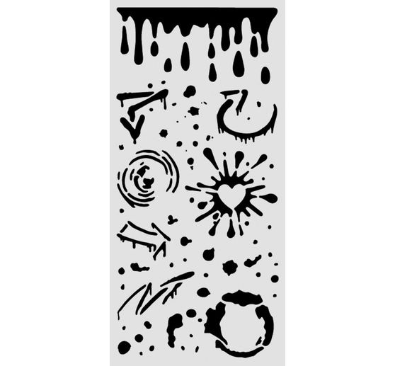 Stamperia Stencil "Furry Friends 2 - Ink Splatters", 12 x 25 cm