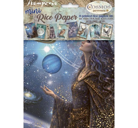 Stamperia Motief strozijde assortiment "Cosmos", DIN A6, set van 8