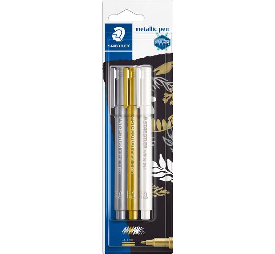 STAEDTLER Permanent marker "Metallic", ronde punt, 3 kleuren