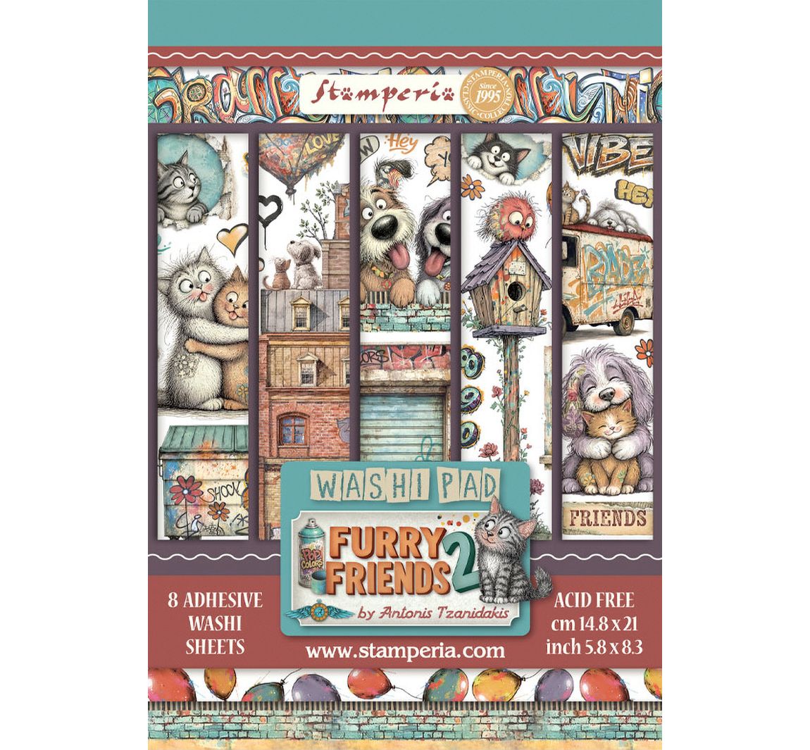 Stamperia Washi pad "Furry Friends 2"