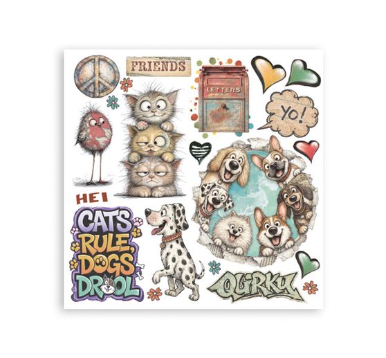 Stamperia Rub On assortment "Furry Friends 2"